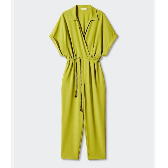 Mango NWT Jumpsuit Straight Leg Plus Size XXL Chartreuse - Picture 17 of 17